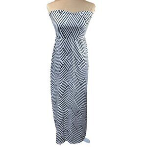 New Buffalo David Bitton Sleeveless Black White Maxi Dress Size M Medium